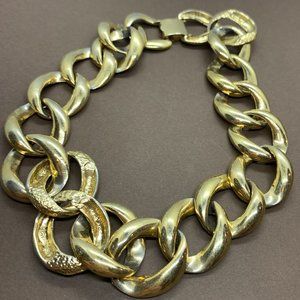 Vintage Chunky Gold Chain Choker, Neck Chain